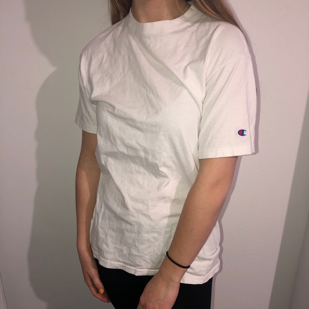 white champion tee